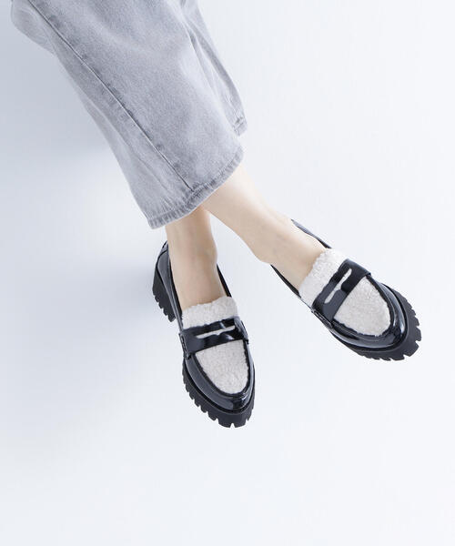 ナチュラルビューティーベーシック（NATURAL BEAUTY BASIC）/ボアコンビローファー ◇ボアコンビローファー（ローファー）｜NATURAL BEAUTY BASIC