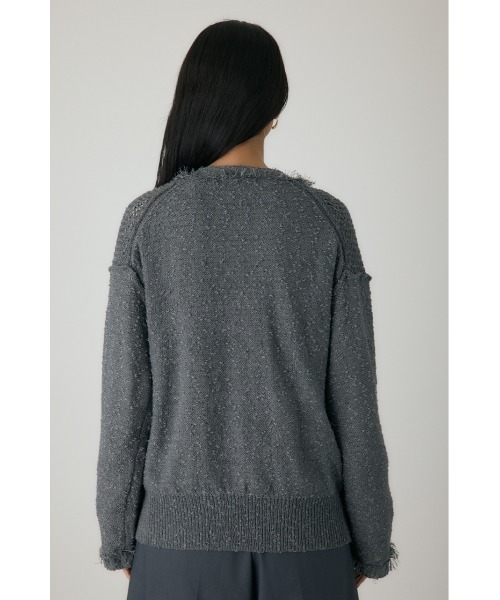 crie conforto(クリーコンフォルト)の「フリンジVネックカーディガン 秋服 / 長袖 / 羽織り(カーディガン/ボレロ・レディース・グレー/ネイビー/アイボリー・FREE)」の9枚目の写真