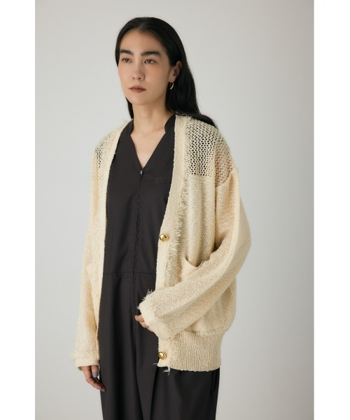 crie conforto(クリーコンフォルト)の「フリンジVネックカーディガン 秋服 / 長袖 / 羽織り(カーディガン/ボレロ・レディース・グレー/ネイビー/アイボリー・FREE)」の15枚目の写真