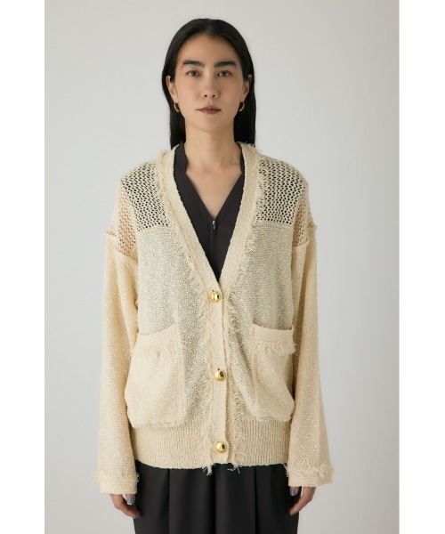 crie conforto(クリーコンフォルト)の「フリンジVネックカーディガン 秋服 / 長袖 / 羽織り(カーディガン/ボレロ・レディース・グレー/ネイビー/アイボリー・FREE)」の20枚目の写真