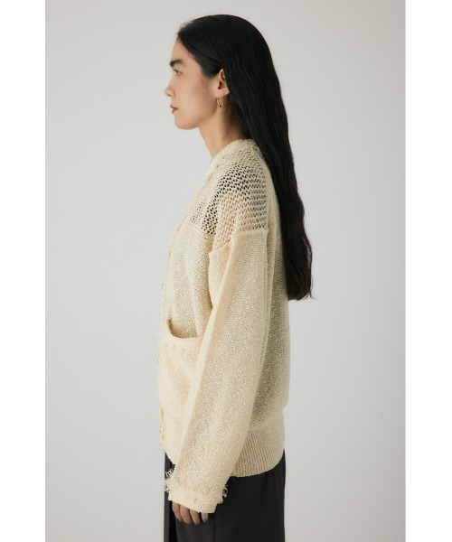 crie conforto(クリーコンフォルト)の「フリンジVネックカーディガン 秋服 / 長袖 / 羽織り(カーディガン/ボレロ・レディース・グレー/ネイビー/アイボリー・FREE)」の21枚目の写真