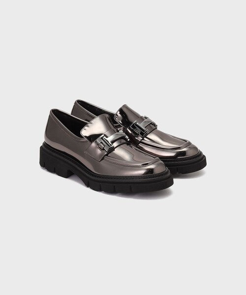 GRACE CONTINENTAL(グレースコンチネンタル)の「LUCA GROSSI PLASM(ローファー・レディース・ブラック/シルバー・36/37/38)」の2枚目の写真