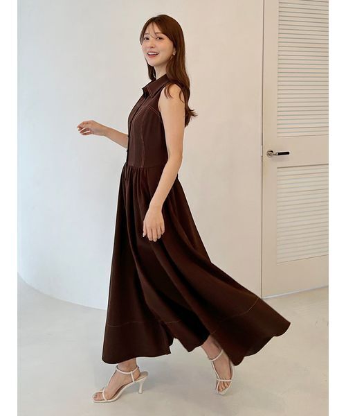 新品 SNIDEL スナイデル ノースリフィッシュテールシャツ ワンピース SNIDEL ワンピース ノースリフィッシュテールシャツワンピース