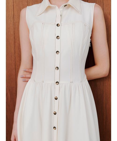 Sustainableコルセットディテールシャツワンピース（ワンピース