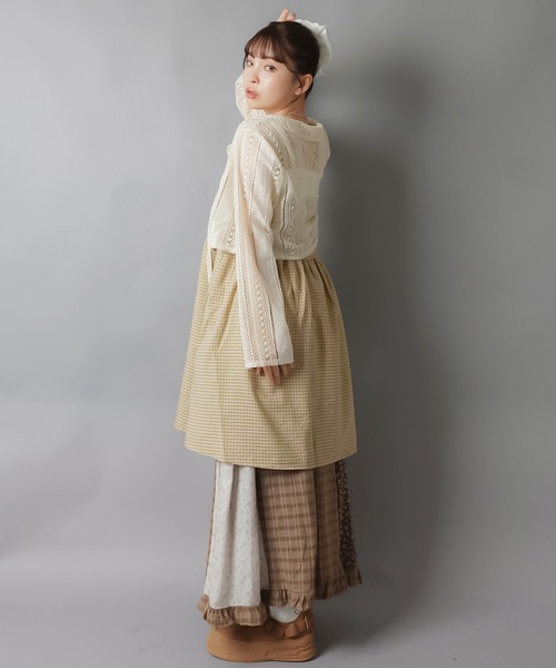 SPINNS(スピンズ)の「【2WAY】スカートとしても着られるミニキャミワンピース/チェック/NEO森ガール(ワンピース・レディース・グリーン/ピンク/ブルー・ONESIZE)」の17枚目の写真