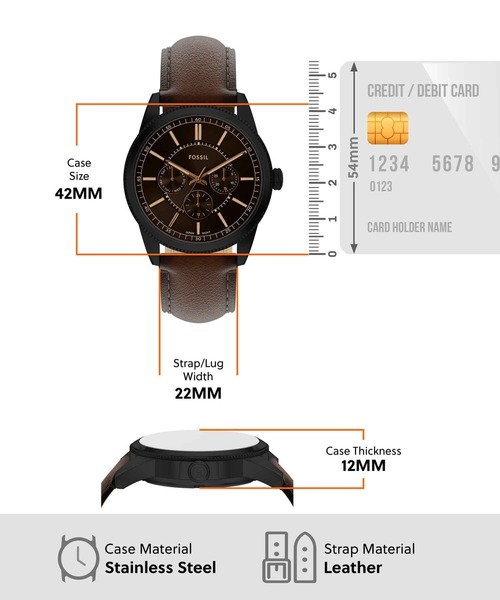 FOSSIL（フォッシル）の「フォッシル 腕時計 メンズ アナログ レザー FS6138（アナログ腕時計・メンズ・ブラウン・FREE）」の5枚目の写真