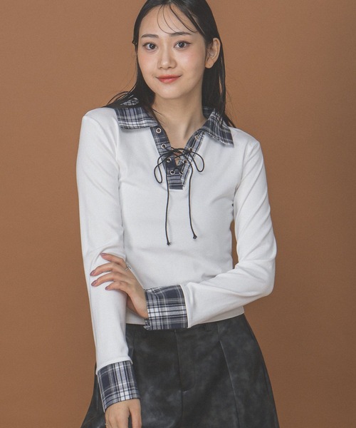 3.3 Field Trip （3.3フィールドトリップ）の「3.3 Field Trip／シャツドッキングロングスリーブ（Tシャツ/カットソー・レディース・ホワイト/グレー/ブラック・FREE）」の20枚目の写真