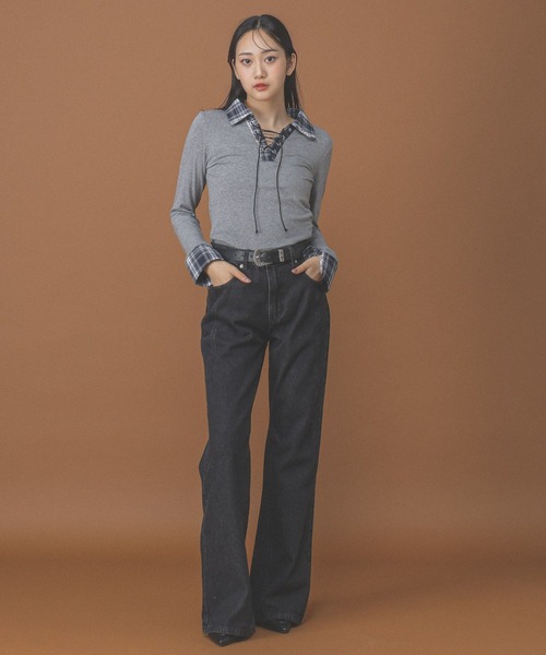 3.3 Field Trip （3.3フィールドトリップ）の「3.3 Field Trip／シャツドッキングロングスリーブ（Tシャツ/カットソー・レディース・ホワイト/グレー/ブラック・FREE）」の10枚目の写真