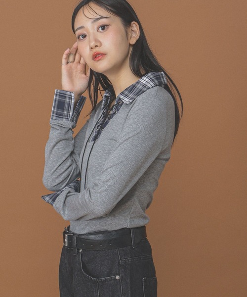 3.3 Field Trip （3.3フィールドトリップ）の「3.3 Field Trip／シャツドッキングロングスリーブ（Tシャツ/カットソー・レディース・ホワイト/グレー/ブラック・FREE）」の15枚目の写真