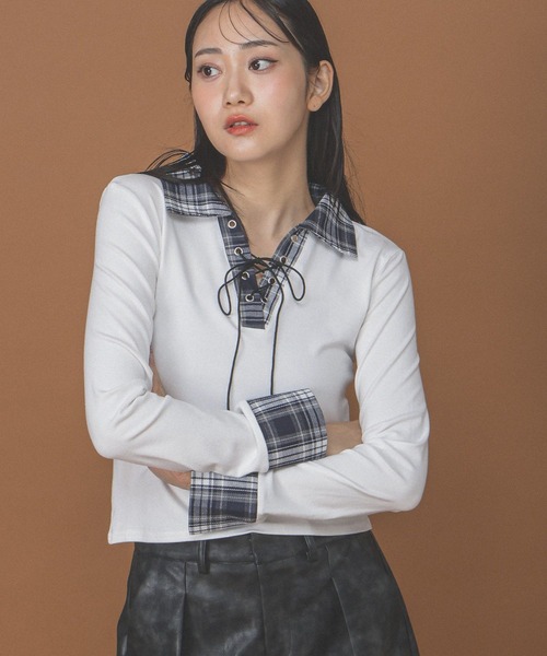 3.3 Field Trip （3.3フィールドトリップ）の「3.3 Field Trip／シャツドッキングロングスリーブ（Tシャツ/カットソー・レディース・ホワイト/グレー/ブラック・FREE）」の9枚目の写真