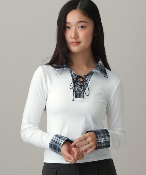 3.3 Field Trip （3.3フィールドトリップ）の「3.3 Field Trip／シャツドッキングロングスリーブ（Tシャツ/カットソー・レディース・ホワイト/グレー/ブラック・FREE）」の7枚目の写真