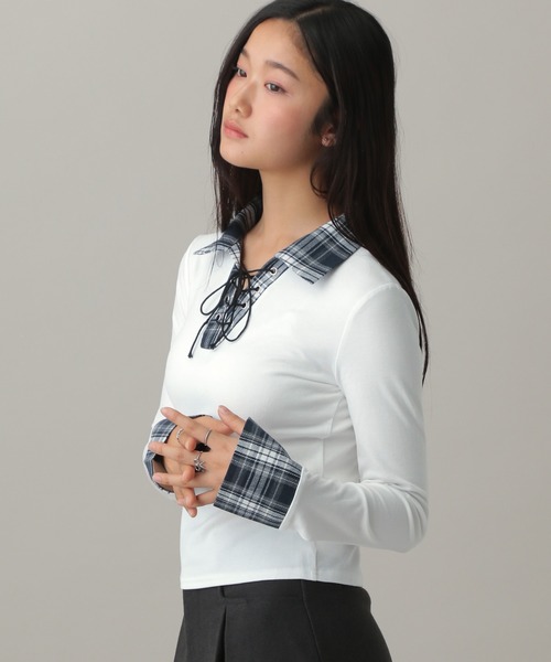 3.3 Field Trip （3.3フィールドトリップ）の「3.3 Field Trip／シャツドッキングロングスリーブ（Tシャツ/カットソー・レディース・ホワイト/グレー/ブラック・FREE）」の8枚目の写真