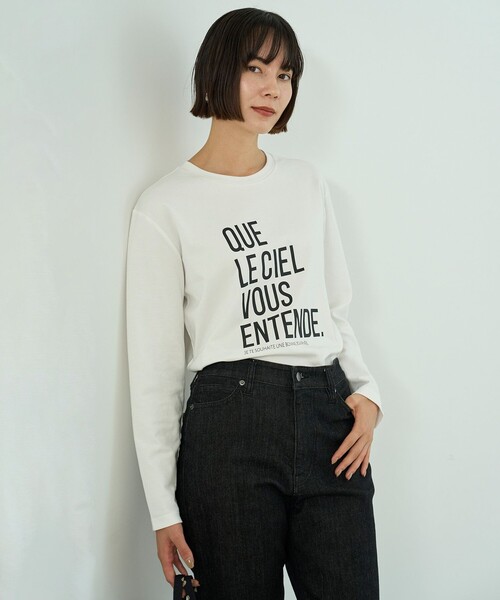 UNFILO(アンフィーロ)の「コットンスムース グラフィック ロンT(Tシャツ/カットソー・レディース・グレー系/ホワイト系/ホワイト系1/ホワイト系2/グレー系2/グレー系1・X-LARGE)」の2枚目の写真