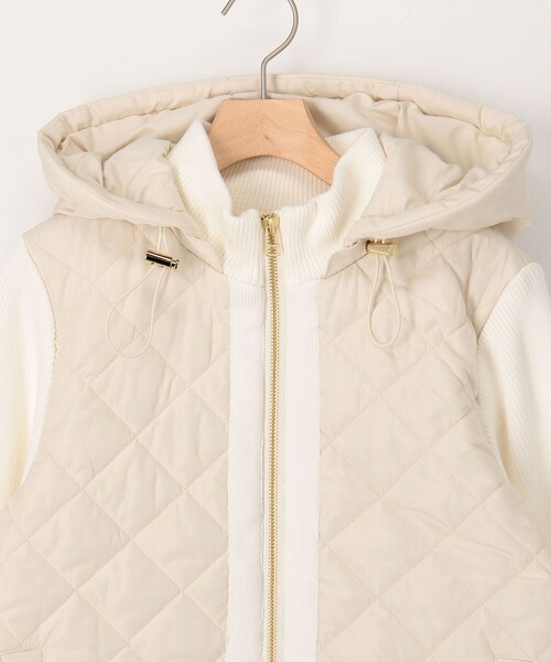 MICO COULIER(ミコクリエ)の「中綿×ニット2WAY切替ジャケット(ブルゾン・レディース・キナリ/ネイビー/ブラック・38)」の14枚目の写真