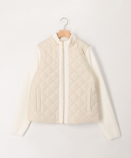 MICO COULIER(ミコクリエ)の「中綿×ニット2WAY切替ジャケット(ブルゾン・レディース・キナリ/ネイビー/ブラック・38)」の6枚目の写真