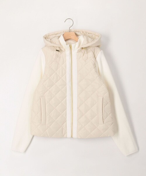 MICO COULIER(ミコクリエ)の「中綿×ニット2WAY切替ジャケット(ブルゾン・レディース・キナリ/ネイビー/ブラック・38)」の4枚目の写真