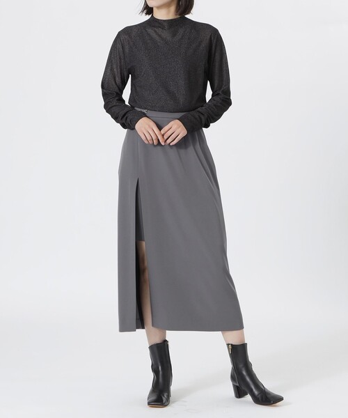 LOVELESS（ラブレス）の「ラップスリットスカート（スカート・レディース・チャコールグレー/ブラック・36/34）」の7枚目の写真