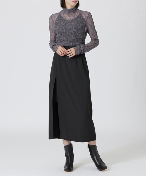 LOVELESS（ラブレス）の「ラップスリットスカート（スカート・レディース・チャコールグレー/ブラック・36/34）」の9枚目の写真