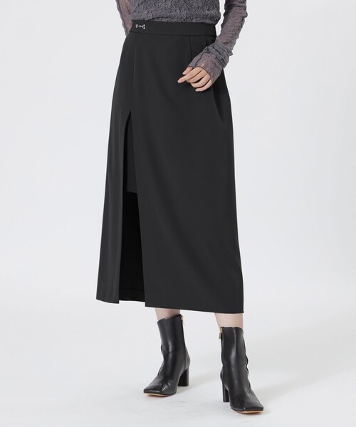 LOVELESS（ラブレス）の「ラップスリットスカート（スカート・レディース・チャコールグレー/ブラック・36/34）」の2枚目の写真