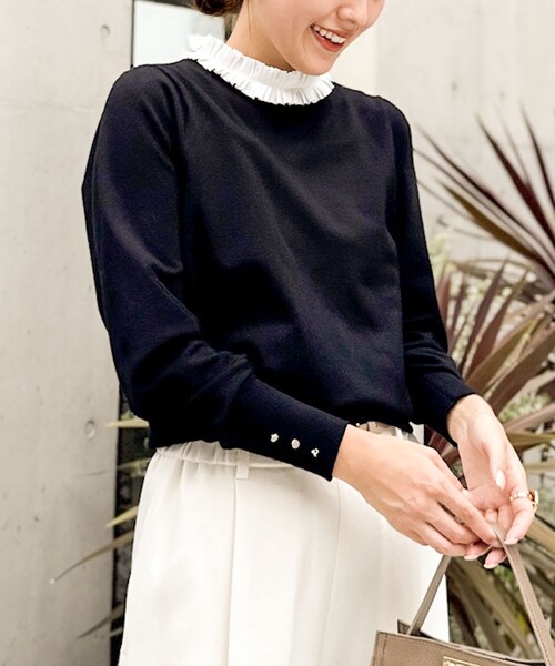 【新品未使用】プリーツプリーズ PLANET KNIT オフホワイト ニット 2wayネック膝上丈ニットワンピースsdp8025 オートミール – [公式