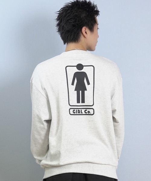 girl(ガール)の「GIRL/ガール HERITAGE UNBOXED OG CREW スウェット GR25FUM03(スウェット・メンズ・ライトグレー/モスグリーン/オレンジ/ブラック・M/L/XL)」の11枚目の写真