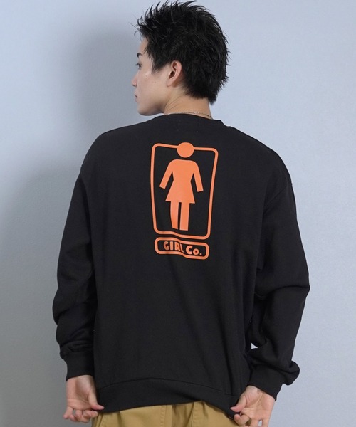 girl(ガール)の「GIRL/ガール HERITAGE UNBOXED OG CREW スウェット GR25FUM03(スウェット・メンズ・ライトグレー/モスグリーン/オレンジ/ブラック・M/L/XL)」の6枚目の写真