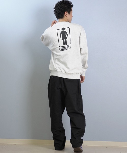girl(ガール)の「GIRL/ガール HERITAGE UNBOXED OG CREW スウェット GR25FUM03(スウェット・メンズ・ライトグレー/モスグリーン/オレンジ/ブラック・M/L/XL)」の13枚目の写真