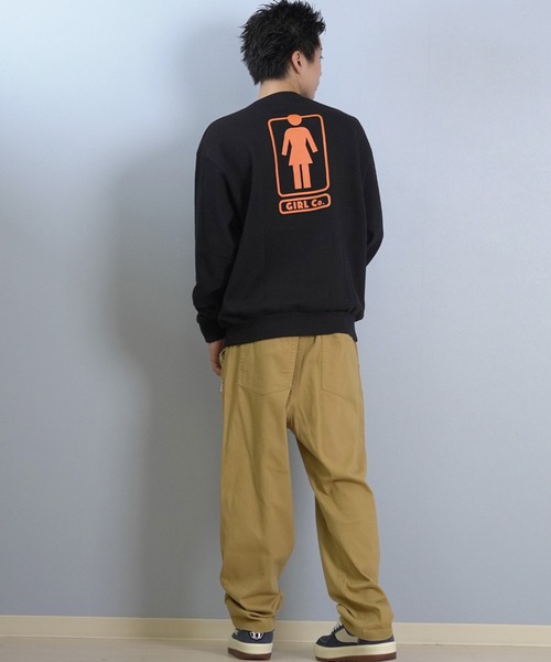 girl(ガール)の「GIRL/ガール HERITAGE UNBOXED OG CREW スウェット GR25FUM03(スウェット・メンズ・ライトグレー/モスグリーン/オレンジ/ブラック・M/L/XL)」の8枚目の写真