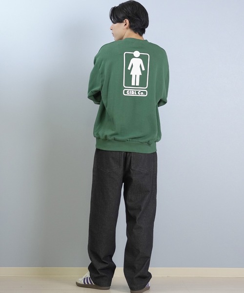 girl(ガール)の「GIRL/ガール HERITAGE UNBOXED OG CREW スウェット GR25FUM03(スウェット・メンズ・ライトグレー/モスグリーン/オレンジ/ブラック・M/L/XL)」の18枚目の写真