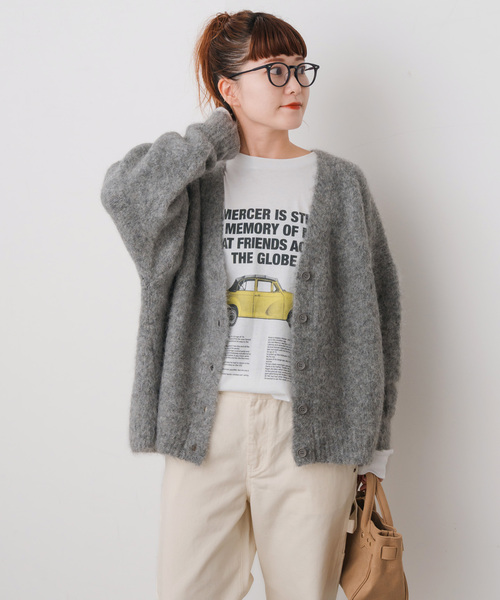 Spick & Span（スピックアンドスパン）の「アルパカ混ニットカーディガン（カーディガン/ボレロ・レディース・グレー/ブラウン・FREE）」の5枚目の写真