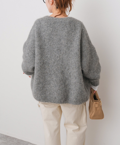 未使用　maison de soil アルパカ混ブークレポンチョ カーディガン 未使用 maison de soil アルパカ混ブークレポンチョ カーディガン 未