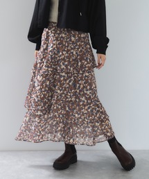 VIS | 花柄アソート楊柳ティアードスカート(スカート)