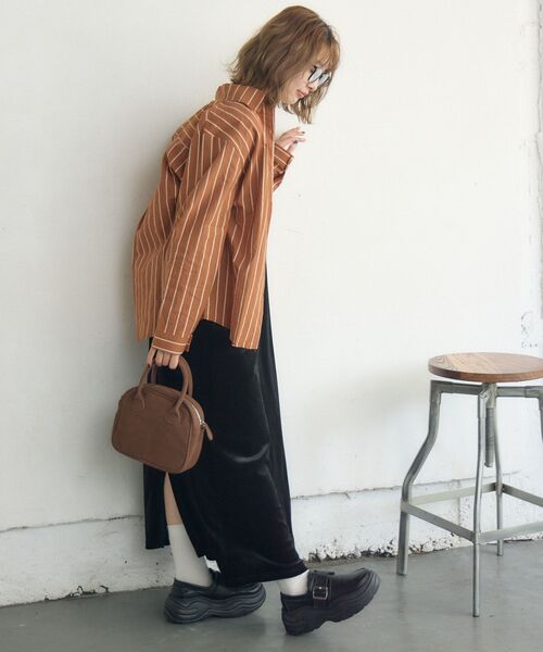 RETRO GIRL(レトロガール)の「ストライプシャツ(シャツ/ブラウス・レディース・ホワイト/ブラウン系その他/オレンジ系その他・FREE)」の5枚目の写真