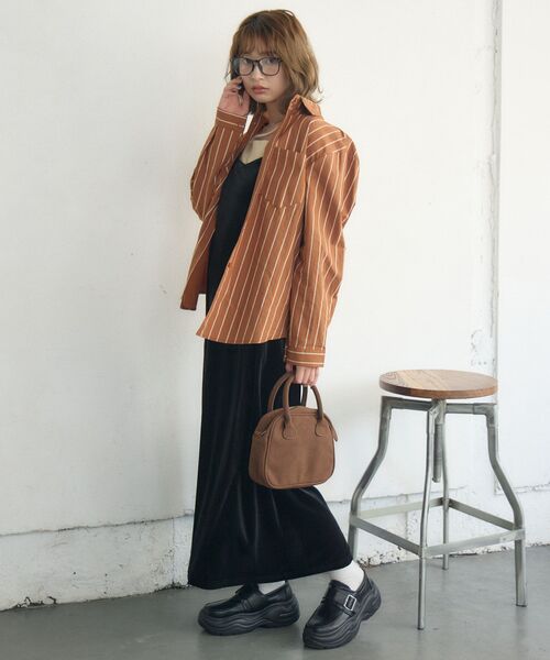 RETRO GIRL(レトロガール)の「ストライプシャツ(シャツ/ブラウス・レディース・ホワイト/ブラウン系その他/オレンジ系その他・FREE)」の7枚目の写真