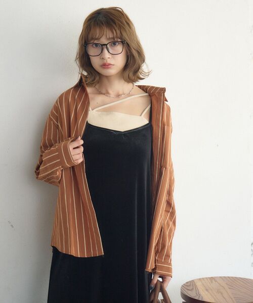 RETRO GIRL(レトロガール)の「ストライプシャツ(シャツ/ブラウス・レディース・ホワイト/ブラウン系その他/オレンジ系その他・FREE)」の8枚目の写真