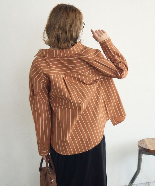 RETRO GIRL(レトロガール)の「ストライプシャツ(シャツ/ブラウス・レディース・ホワイト/ブラウン系その他/オレンジ系その他・FREE)」の10枚目の写真