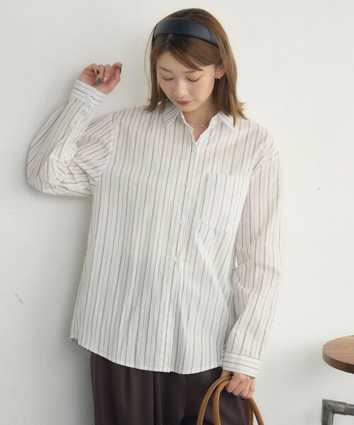 RETRO GIRL(レトロガール)の「ストライプシャツ(シャツ/ブラウス・レディース・ホワイト/ブラウン系その他/オレンジ系その他・FREE)」の17枚目の写真