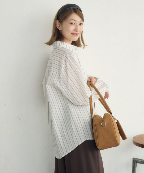 RETRO GIRL(レトロガール)の「ストライプシャツ(シャツ/ブラウス・レディース・ホワイト/ブラウン系その他/オレンジ系その他・FREE)」の18枚目の写真