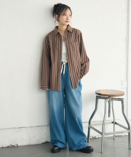 RETRO GIRL(レトロガール)の「ストライプシャツ(シャツ/ブラウス・レディース・ホワイト/ブラウン系その他/オレンジ系その他・FREE)」の21枚目の写真