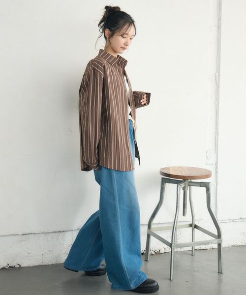 RETRO GIRL(レトロガール)の「ストライプシャツ(シャツ/ブラウス・レディース・ホワイト/ブラウン系その他/オレンジ系その他・FREE)」の22枚目の写真
