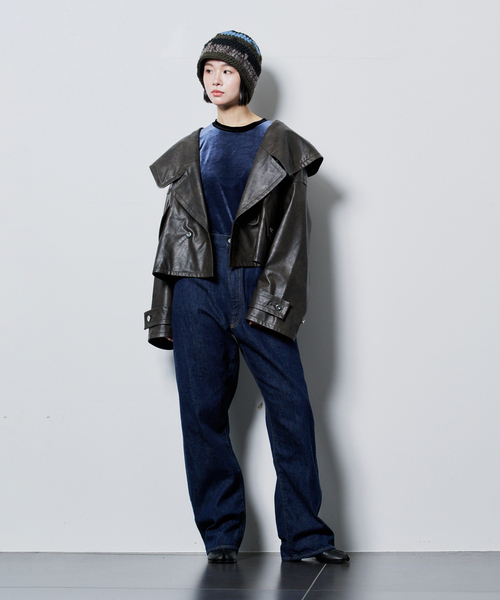 CITYSHOP（シティーショップ）の「VELVET RINGER LONG SLEEVE：カットソー（Tシャツ/カットソー・レディース・ブラック/ネイビー・FREE）」の3枚目の写真