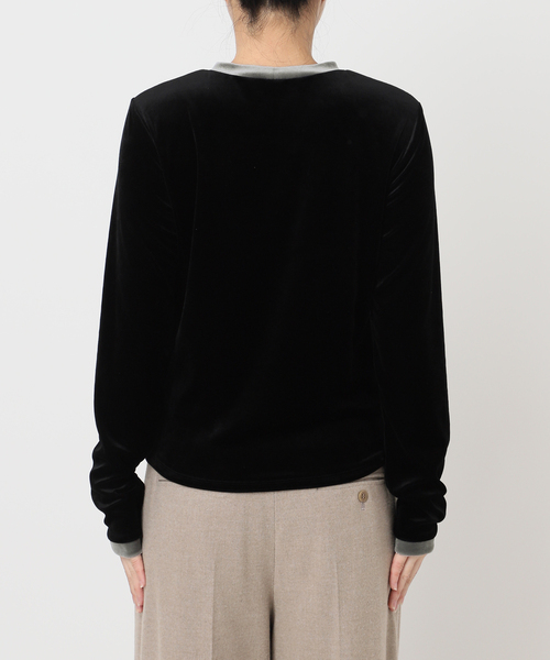 CITYSHOP（シティーショップ）の「VELVET RINGER LONG SLEEVE：カットソー（Tシャツ/カットソー・レディース・ブラック/ネイビー・FREE）」の14枚目の写真