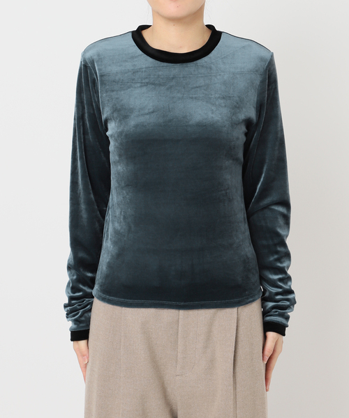 CITYSHOP（シティーショップ）の「VELVET RINGER LONG SLEEVE：カットソー（Tシャツ/カットソー・レディース・ブラック/ネイビー・FREE）」の18枚目の写真