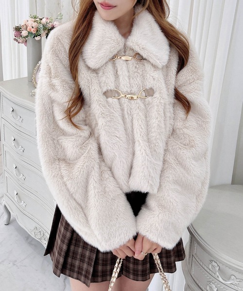 INGNI（イング）の「ビット付エコファージャケット（ブルゾン・レディース・ライトブルー/アイボリー/ライトベージュ・M）」の2枚目の写真