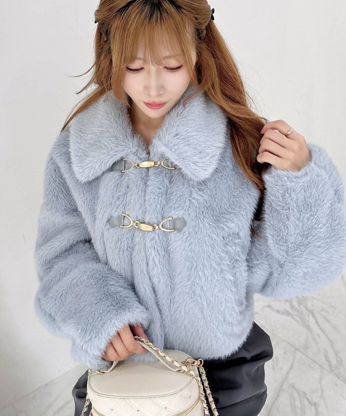 INGNI（イング）の「ビット付エコファージャケット（ブルゾン・レディース・ライトブルー/アイボリー/ライトベージュ・M）」の3枚目の写真