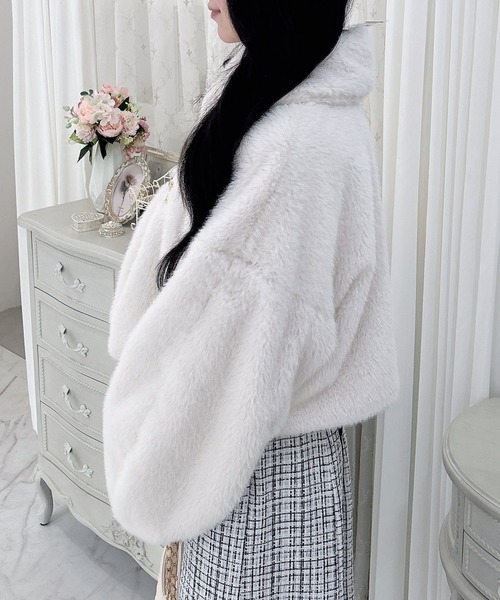 INGNI（イング）の「ビット付エコファージャケット（ブルゾン・レディース・ライトブルー/アイボリー/ライトベージュ・M）」の10枚目の写真