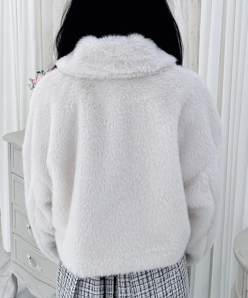 INGNI（イング）の「ビット付エコファージャケット（ブルゾン・レディース・ライトブルー/アイボリー/ライトベージュ・M）」の11枚目の写真