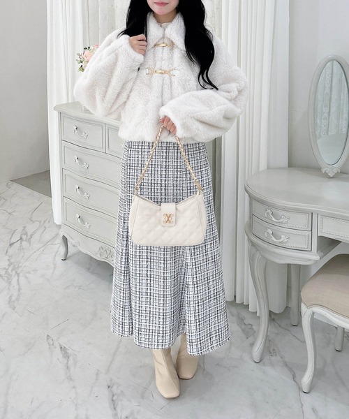 INGNI（イング）の「ビット付エコファージャケット（ブルゾン・レディース・ライトブルー/アイボリー/ライトベージュ・M）」の12枚目の写真