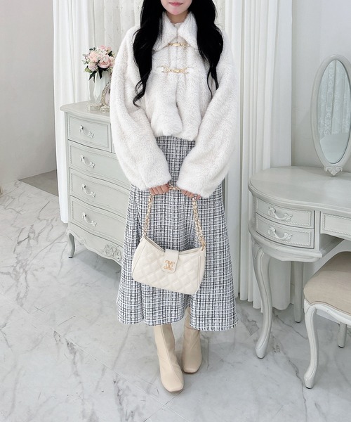 INGNI（イング）の「ビット付エコファージャケット（ブルゾン・レディース・ライトブルー/アイボリー/ライトベージュ・M）」の13枚目の写真