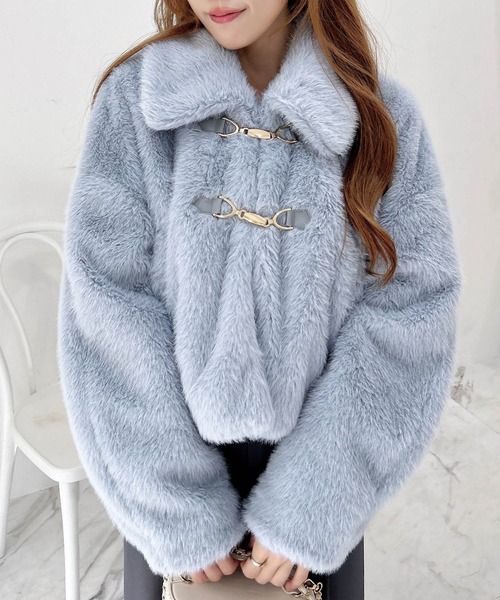 INGNI（イング）の「ビット付エコファージャケット（ブルゾン・レディース・ライトブルー/アイボリー/ライトベージュ・M）」の14枚目の写真